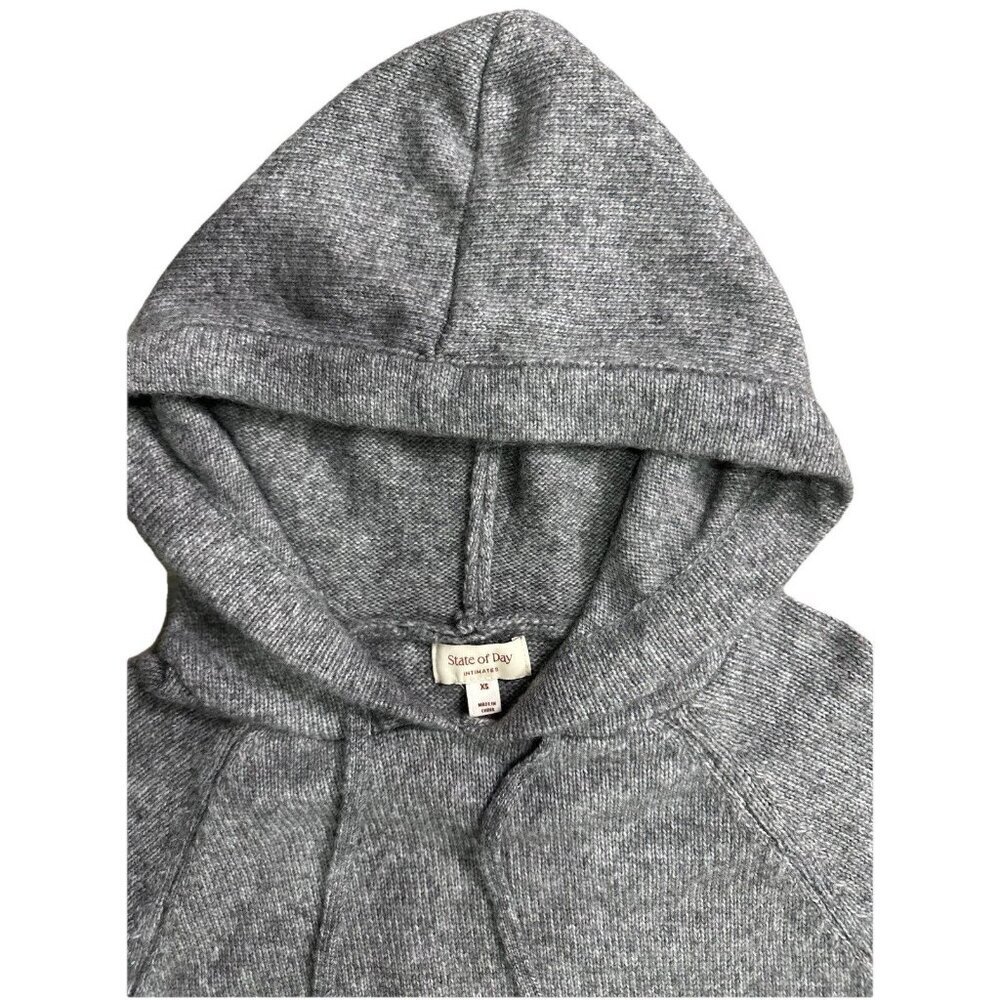State of Day Women's Indulge & Rest Loungewear Tunic Hoodie - Grey Size XS - Picture 4 of 6